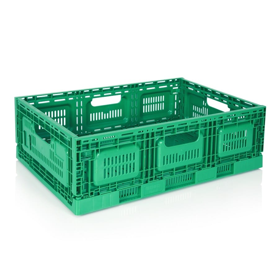 Сгъваема пластмасова каса ENKO F6418 в зелено, 600х400х180 мм